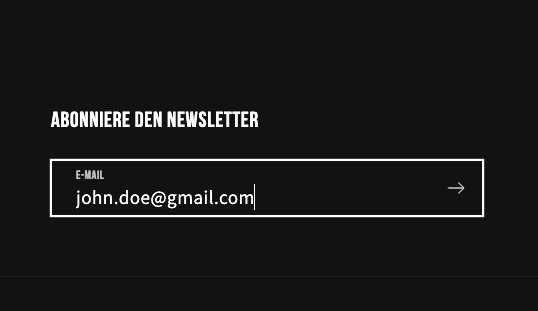 Screenshot of a tool for newsletter subscription